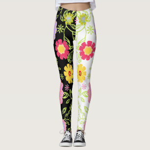 Blumenmuster Pop Art Painting Bi Colour Muster Leggings