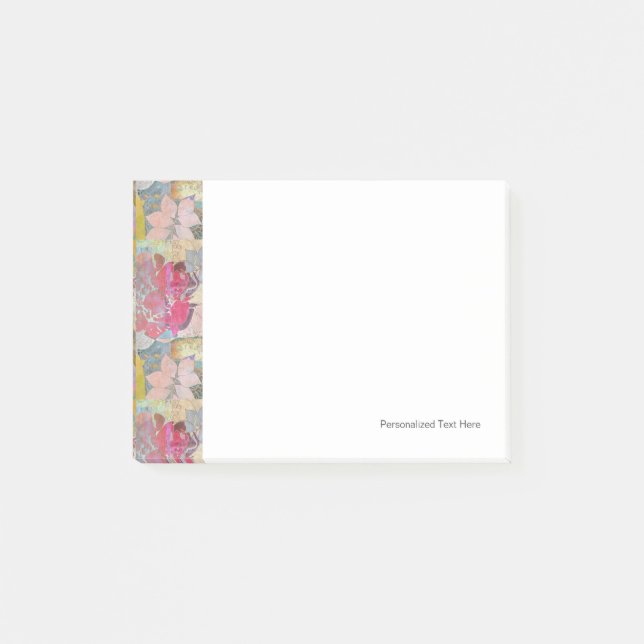 Blumenmuster Post-it Klebezettel (Vorderseite)