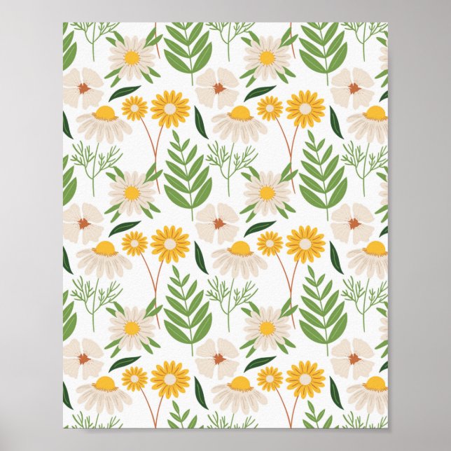 Blumenmuster Poster (Vorne)