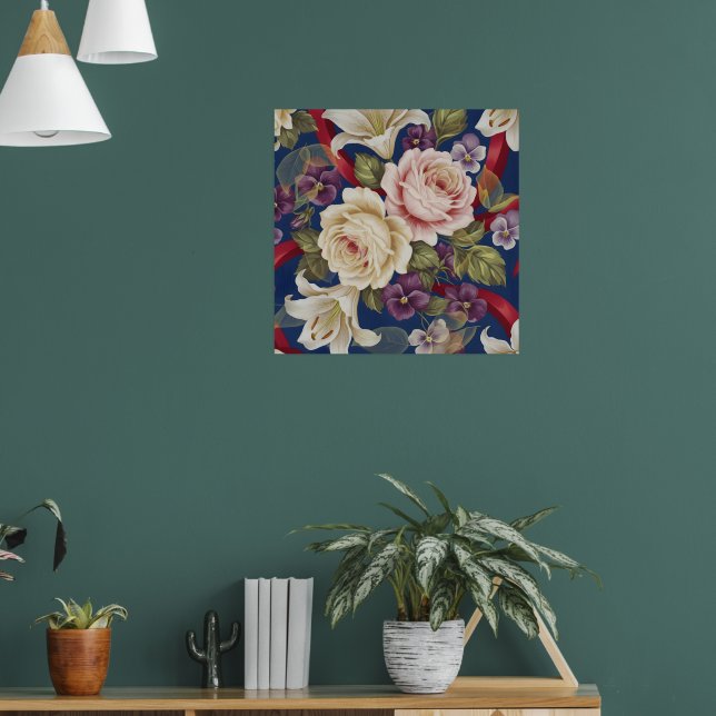 Blumenmuster Poster (Wohnzimmer 1)