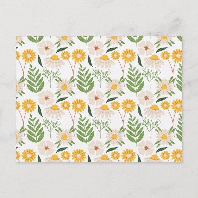 Blumenmuster Postkarte (Vorderseite)