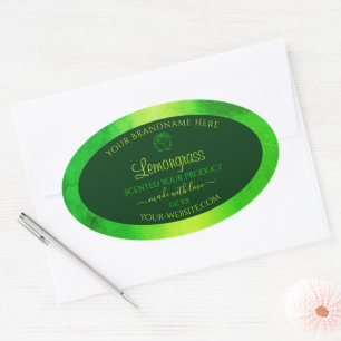 Blumenmuster-Produktsiegel für hellgrünes Marmor Ovaler Aufkleber