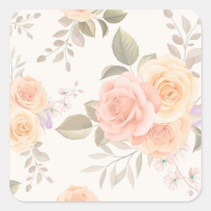 Blumenmuster Quadratischer Aufkleber
