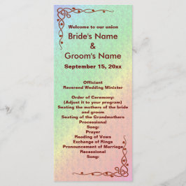 Blumenmuster Rainbow Herbsthochzeit Programm