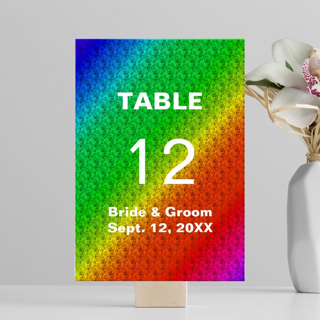 Blumenmuster Rainbow Herbsthochzeit Tischnummer (Floral Pattern Rainbow Autumn Wedding Table Number)