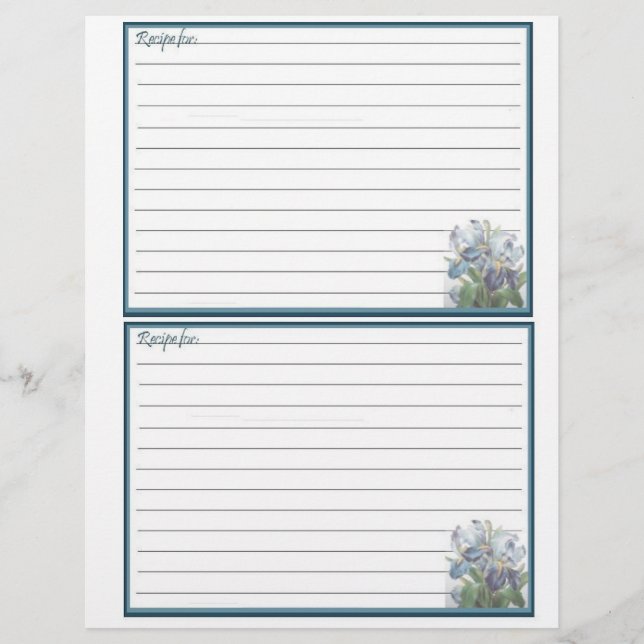 Blumenmuster Rezeptionsseiten für Recipe Binder (Vorderseite)
