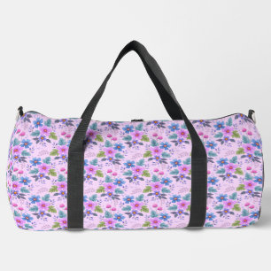 Blumenmuster Rosa Blau Violette Blumen-36841 Duffle Bag