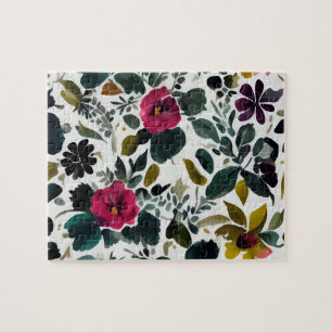Blumenmuster Rosa Blume Puzzle