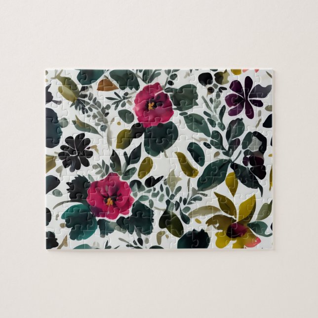 Blumenmuster Rosa Blume Puzzle (Horizontal)