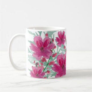 Blumenmuster rosa kaffeetasse