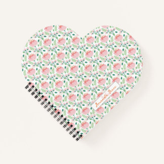 Blumenmuster rosa und orange notizbuch