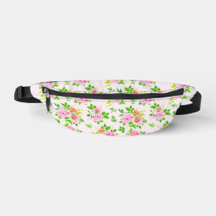 Blumenmuster-Rose-Blume mit Muster für grüne Blätt Bauchtasche