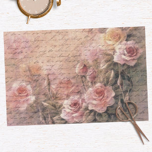 Blumenmuster-Rose Dekoupage Antiquitäten Handschri Seidenpapier