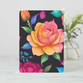 Blumenmuster Rose Einladung