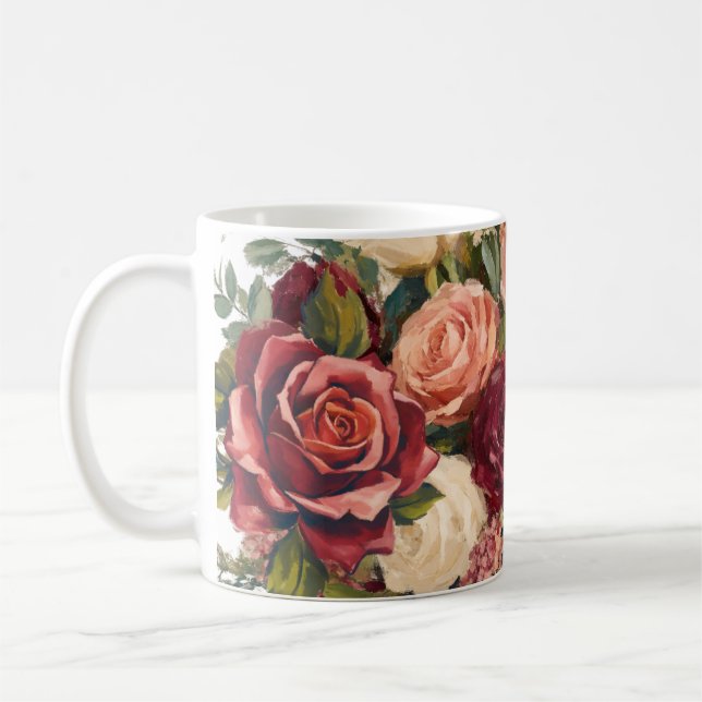 Blumenmuster Rosen Kaffeetasse (Links)