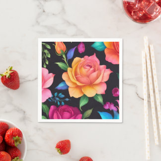 Blumenmuster-Rosen-Servietten Serviette