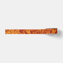 Blumenmuster Rot und Goldgelb Wm Morris Ripsband