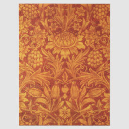 Blumenmuster Rot und Goldgelb Wm Morris Seidenpapier