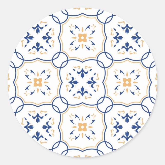 Blumenmuster Runder Aufkleber (Vorderseite)