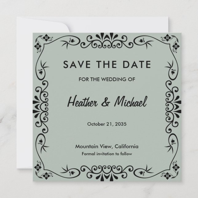 Blumenmuster Save the Date Hochzeit (Vorderseite)