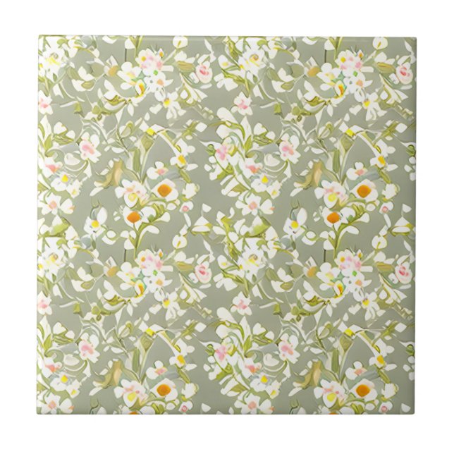 Blumenmuster Schlüsselblumen Fliese (Vorderseite)