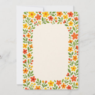 Blumenmuster Schreibwaren Einladung