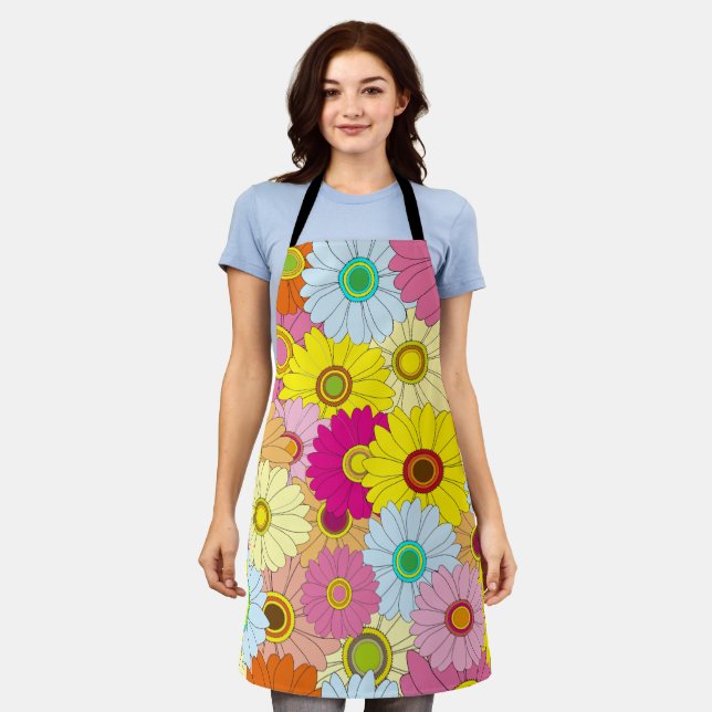 Blumenmuster Schürze (Getragen)