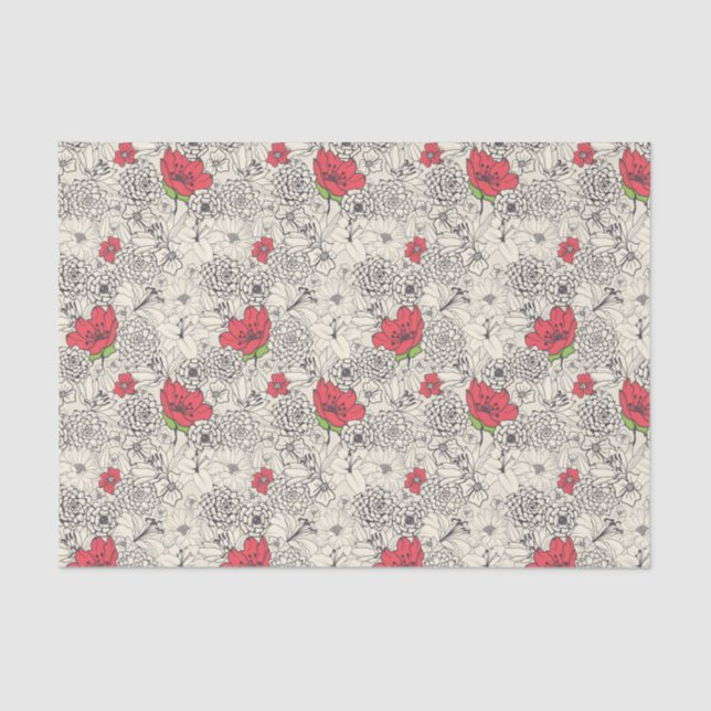 Blumenmuster Seidenpapier (Vorderseite)