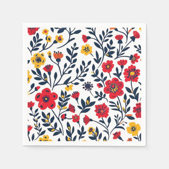 Blumenmuster Serviette (Vorderseite)
