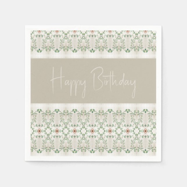 Blumenmuster Serviette (Vorderseite)