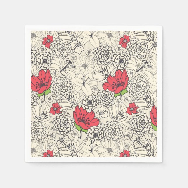 Blumenmuster Serviette (Vorderseite)