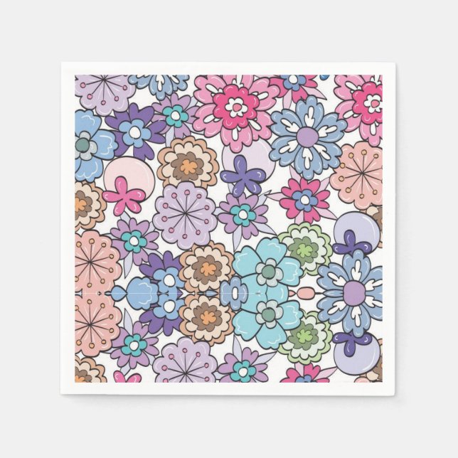 Blumenmuster Serviette (Vorderseite)