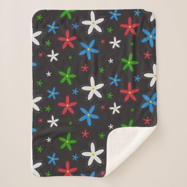 Blumenmuster Sherpadecke (Vorderseite)