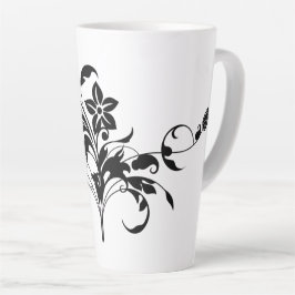 Blumenmuster-Silhouette-Design Milchtasse