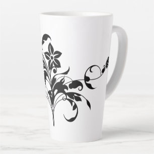 Blumenmuster-Silhouette-Design Milchtasse