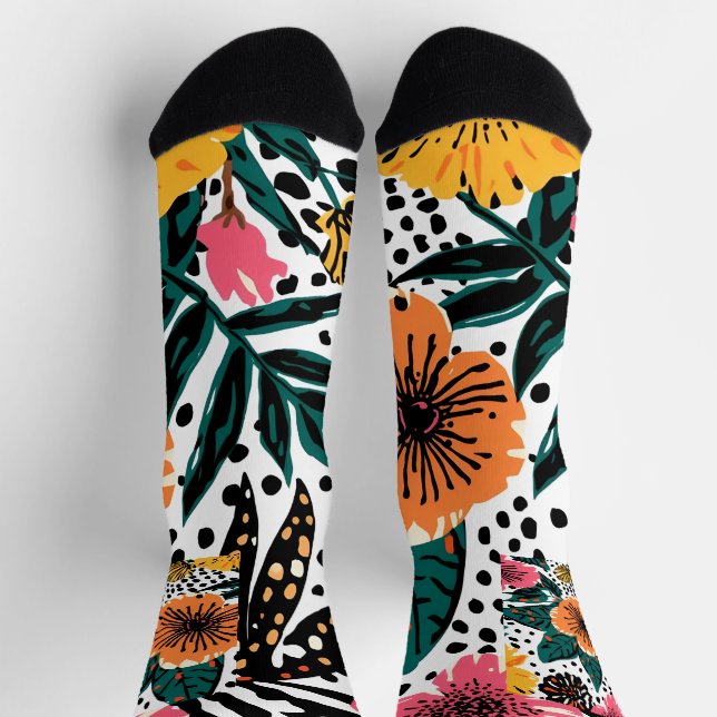 Blumenmuster-Socken Socken (Oben)