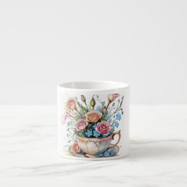Blumenmuster - Soft Watercolor Boho Art Espressotasse