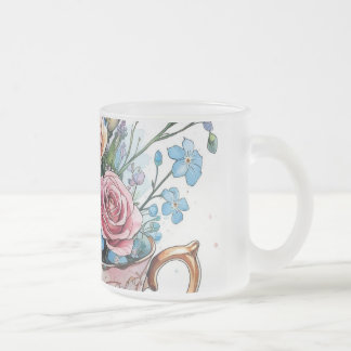 Blumenmuster - Soft Watercolor Boho Art Mattglastasse