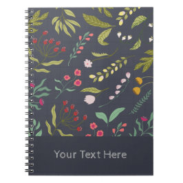 Blumenmuster Spiral Notebook Cover Notizblock