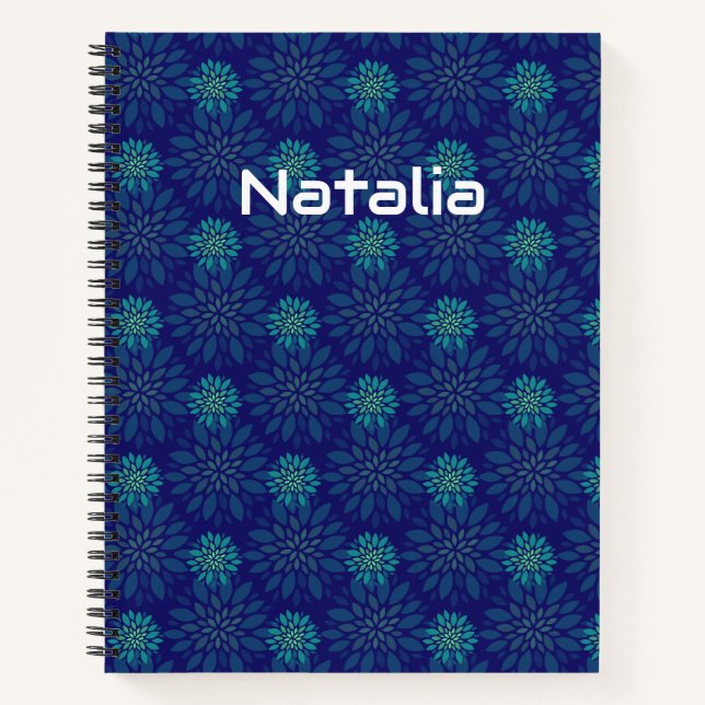 Blumenmuster Spiral Notebook Notizbuch (Vorderseite)