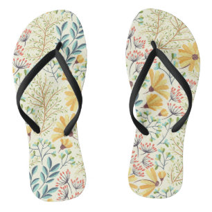 Blumenmuster - Stilvolle Abstrakte Tapete Flip Flops