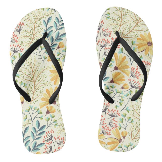 Blumenmuster - Stilvolle Abstrakte Tapete Flip Flops (Fußbett)