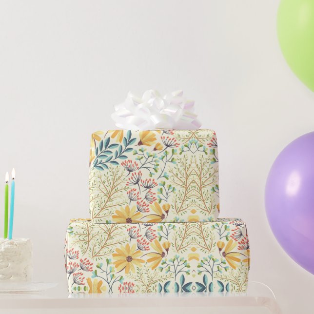 Blumenmuster - Stilvolle Abstrakte Tapete Geschenkpapier (Partygeschenke)