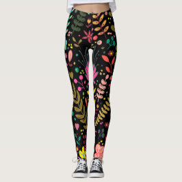 Blumenmuster - Stilvolle Blume-Tapete Leggings