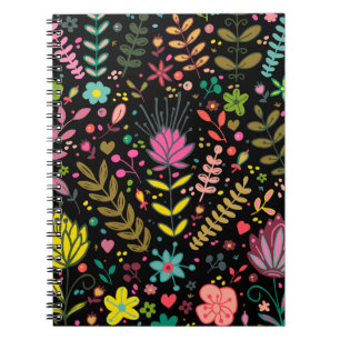 Blumenmuster - Stilvolle Blume-Tapete Notizblock