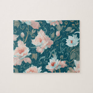 Blumenmuster Süße Vintage-Wasserfarben Blumen Puzzle
