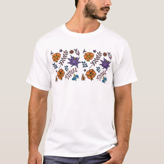 Blumenmuster T-Shirt (Vorderseite)