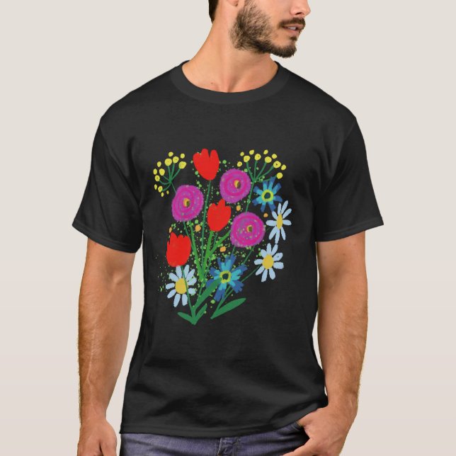 Blumenmuster T-Shirt (Vorderseite)