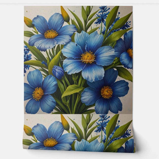 Blumenmuster Tapete (Abrollen)