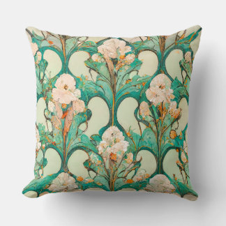 Blumenmuster Tapete Art Nouveau Stil Kissen